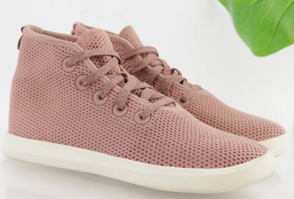 Allbirds Womens Tree Topper Running Shoes 5 High Top Knit Sneaker Mauve Pink
